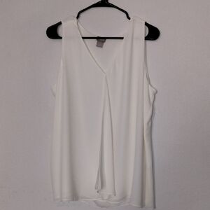 Chico's Cream Sleeveless Pleated Blouse